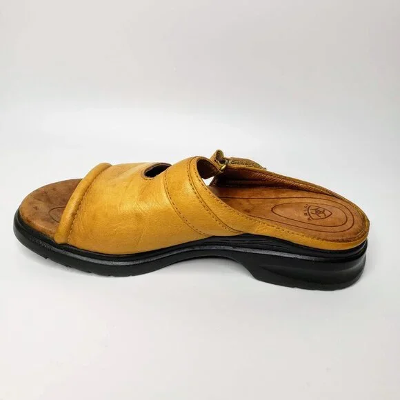 Ariat Distressed Leather Two Strap Slide On Sandals 6B - Picture 5 of 11